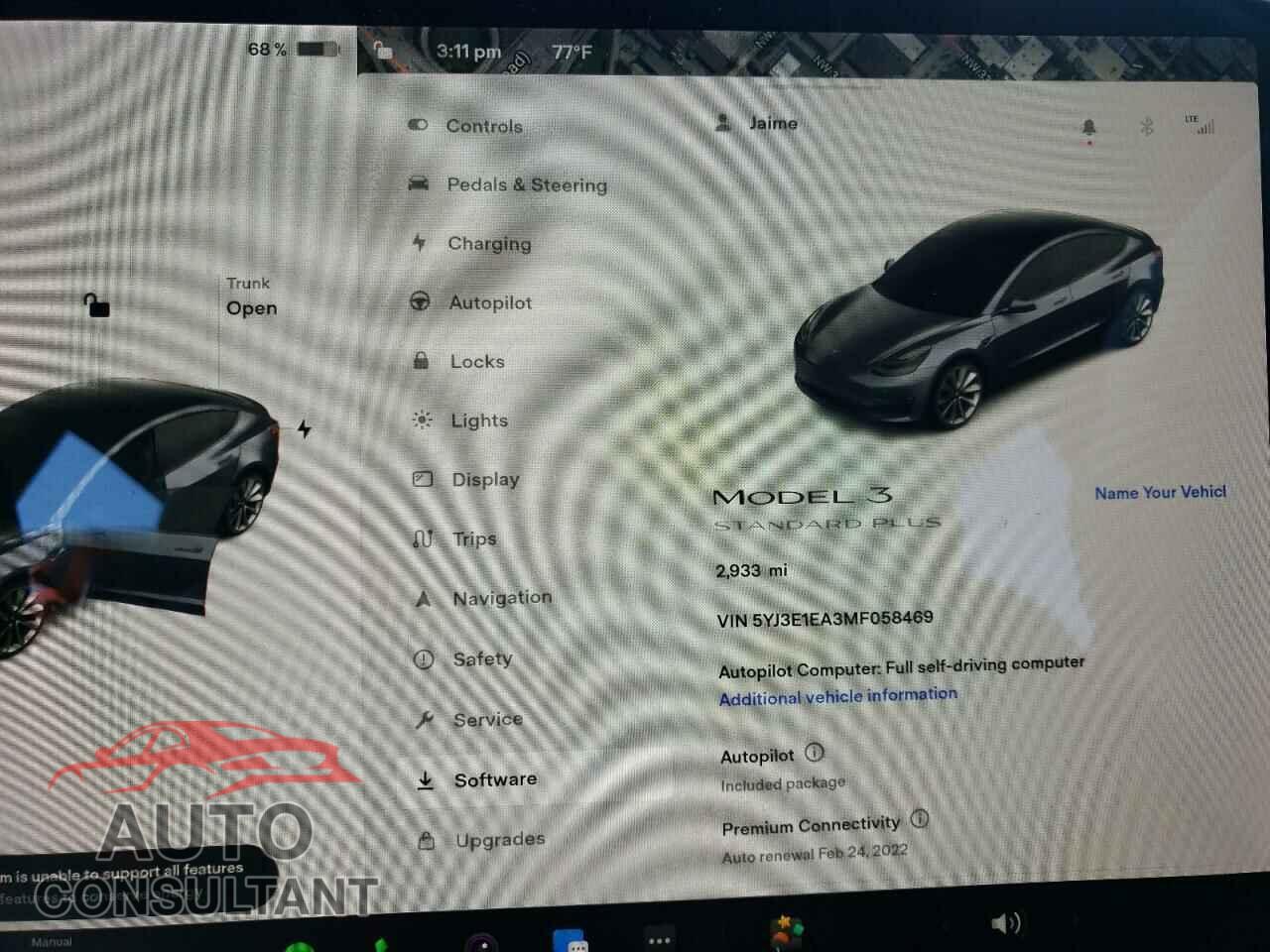 TESLA MODEL 3 2021 - 5YJ3E1EA3MF058469