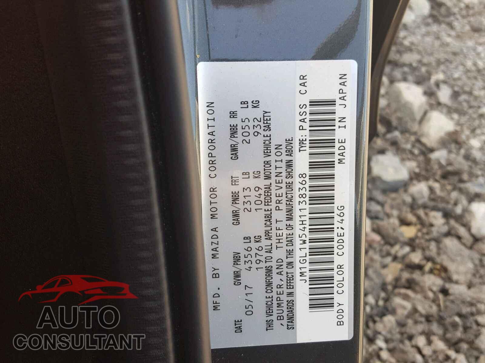 MAZDA 6 2017 - JM1GL1W54H1138368