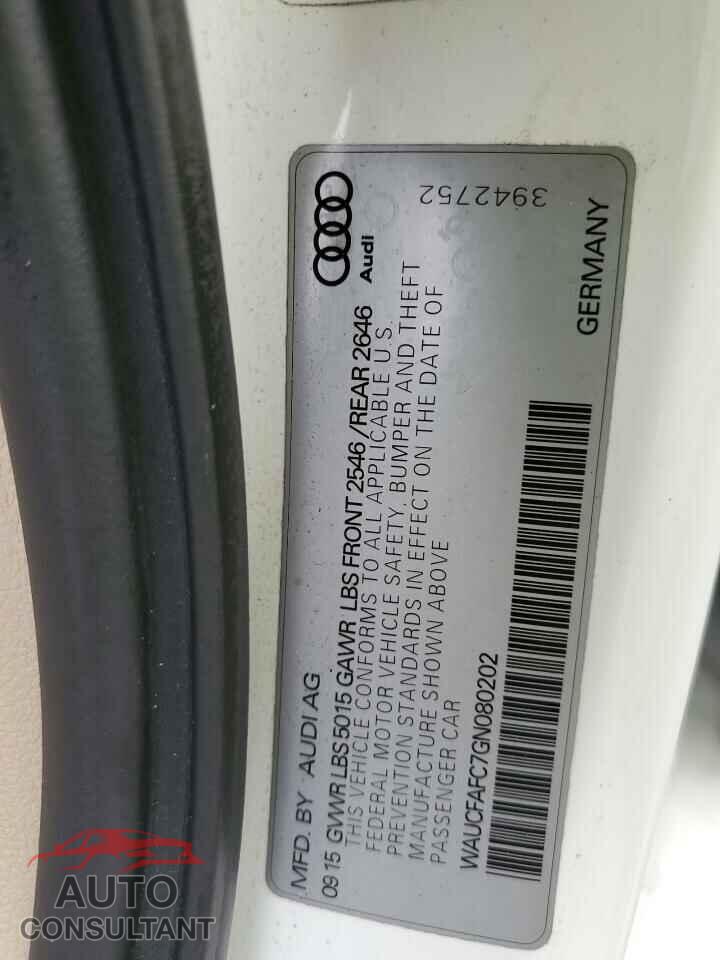 AUDI A6 2016 - WAUCFAFC7GN080202
