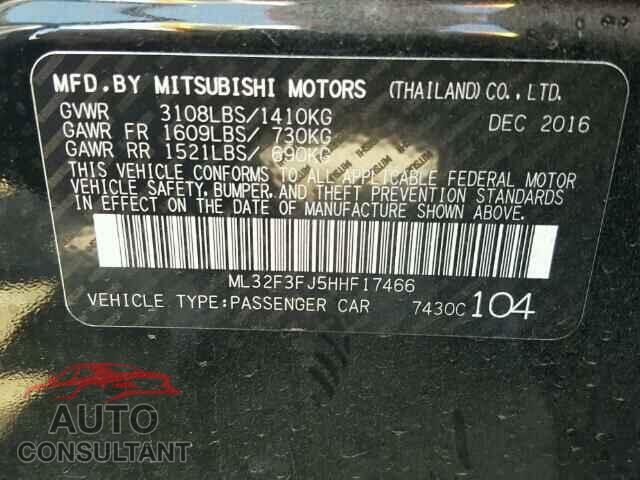 MITSUBISHI MIRAGE 2017 - ML32F3FJ5HHF17466