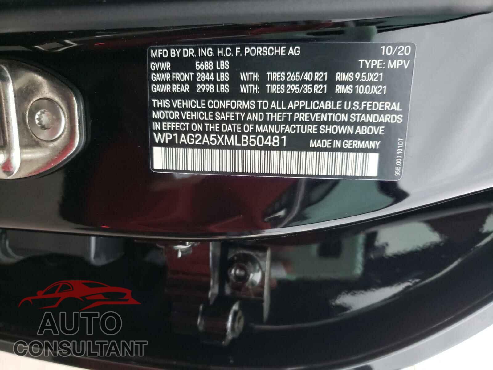 PORSCHE MACAN 2021 - WP1AG2A5XMLB50481