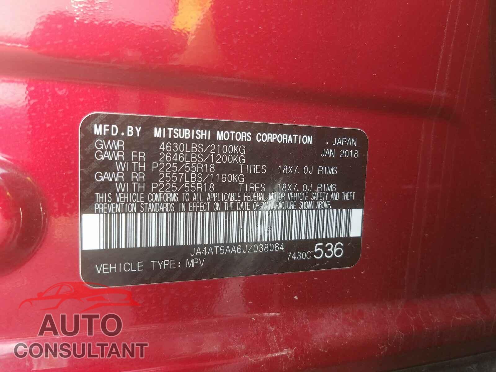 MITSUBISHI ECLIPSE 2018 - JA4AT5AA6JZ038064