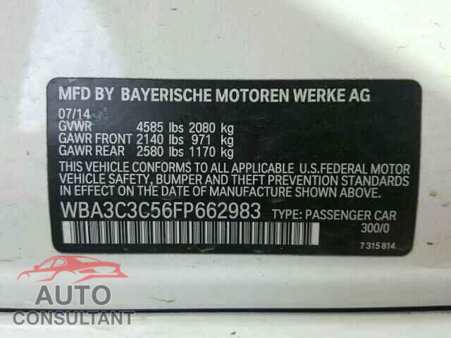 BMW 3 SERIES 2015 - WBA3C3C56FP662983