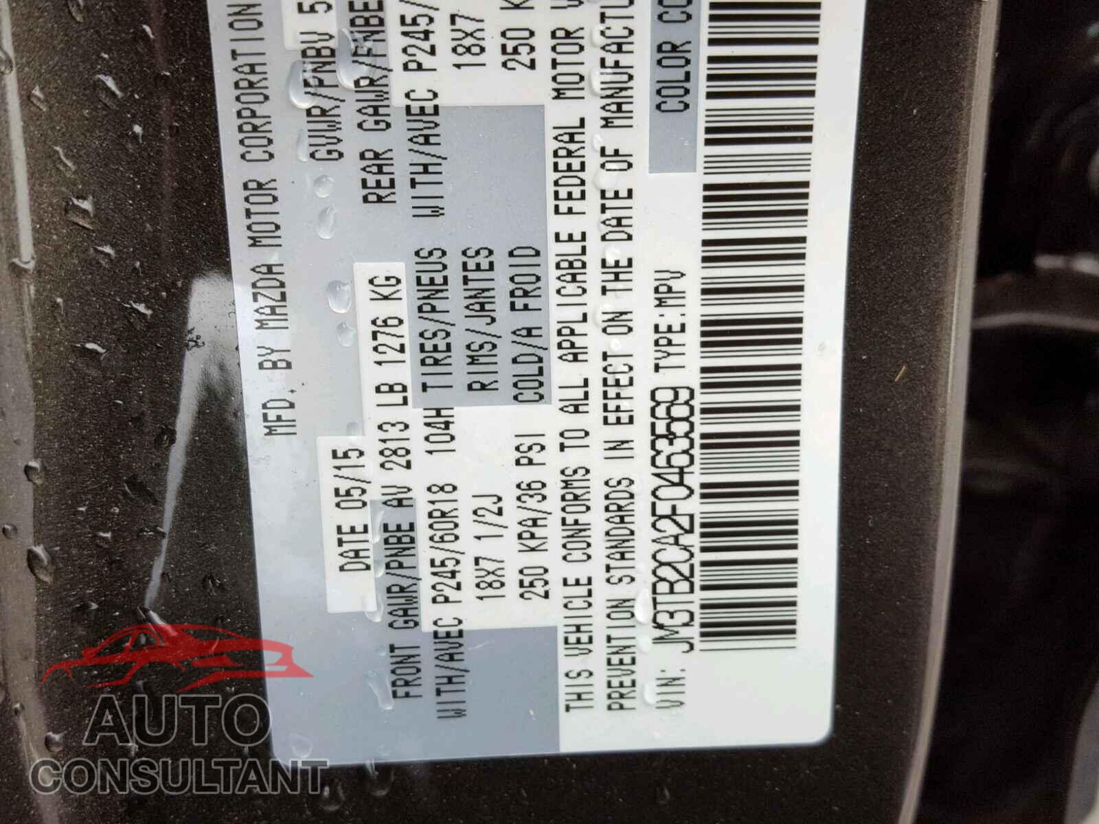 MAZDA CX-9 2015 - JM3TB2CA2F0463569