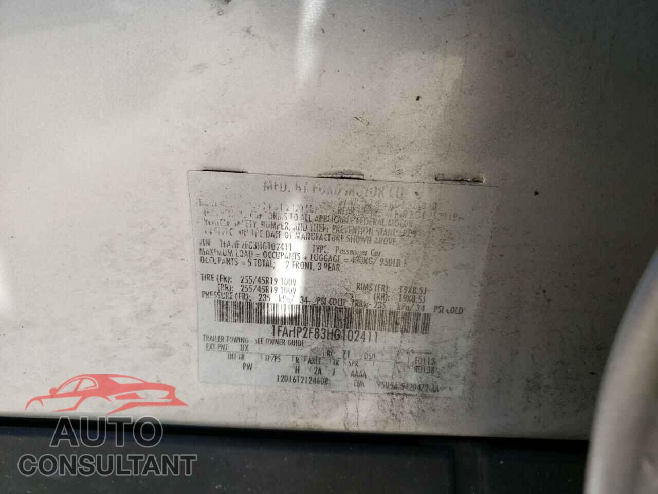 FORD TAURUS 2017 - 1FAHP2F83HG102411