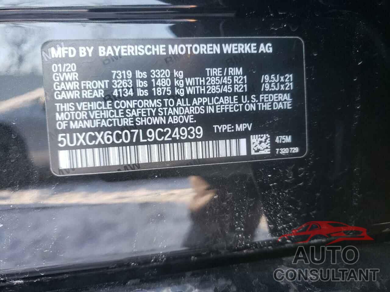 BMW X7 2020 - 5UXCX6C07L9C24939