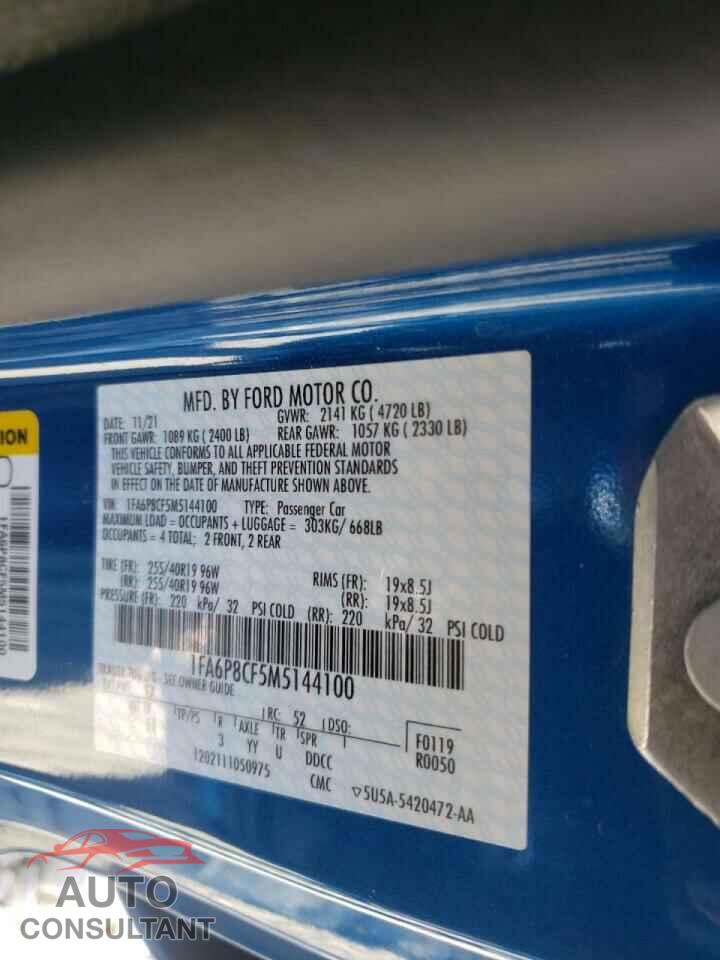 FORD MUSTANG 2021 - 1FA6P8CF5M5144100