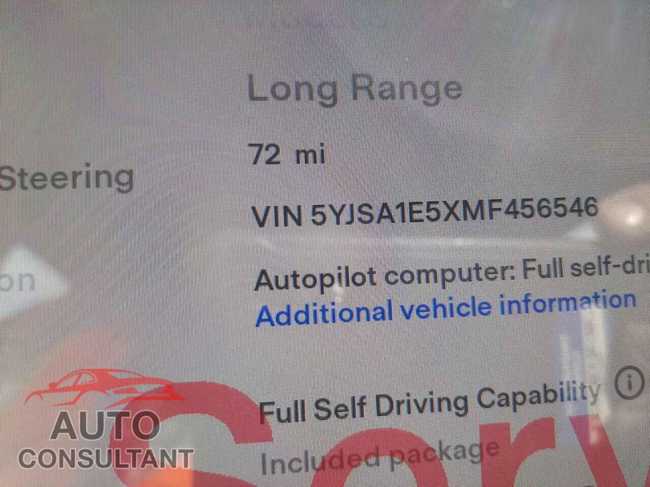 TESLA MODEL S 2021 - 5YJSA1E5XMF456546