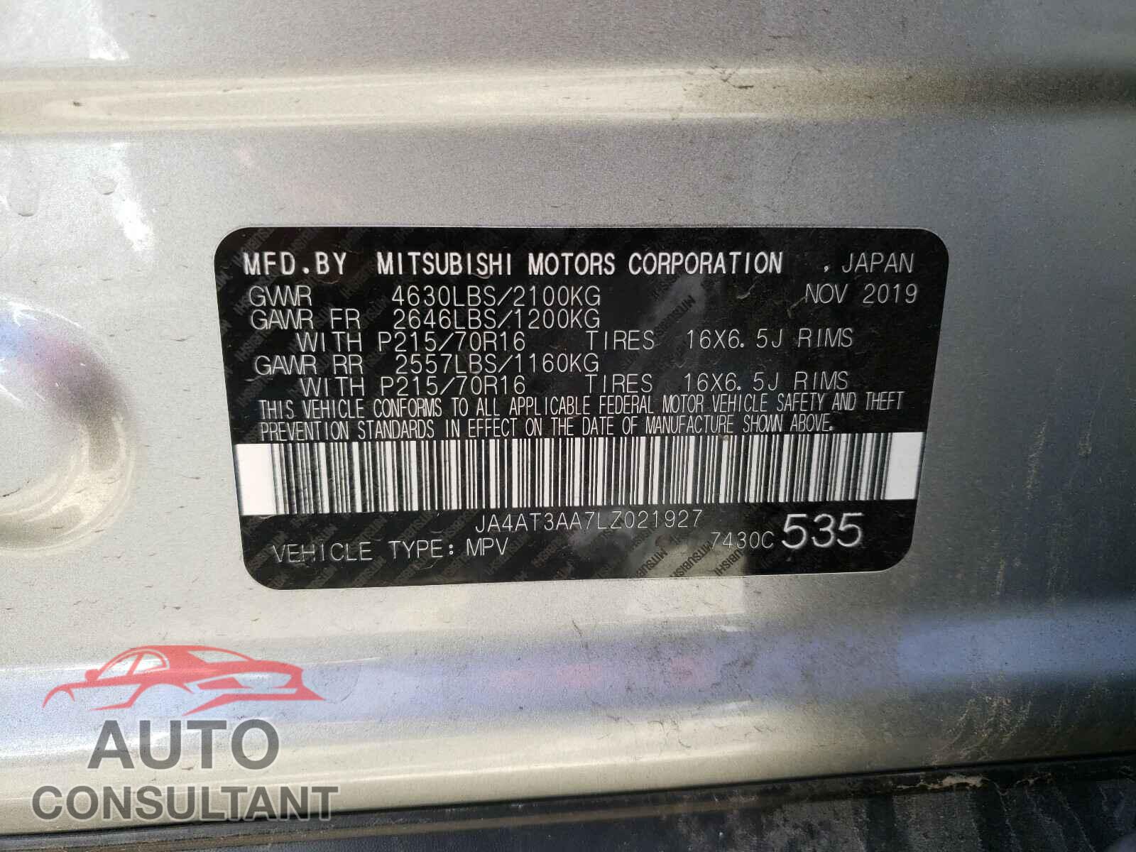 MITSUBISHI ECLIPSE 2020 - JA4AT3AA7LZ021927