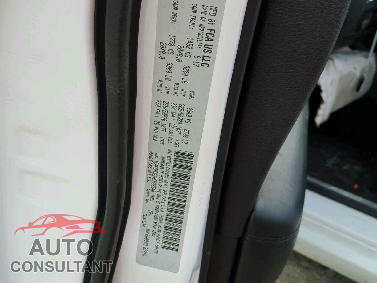 DODGE DURANGO 2017 - 7FARW2H88KE003118