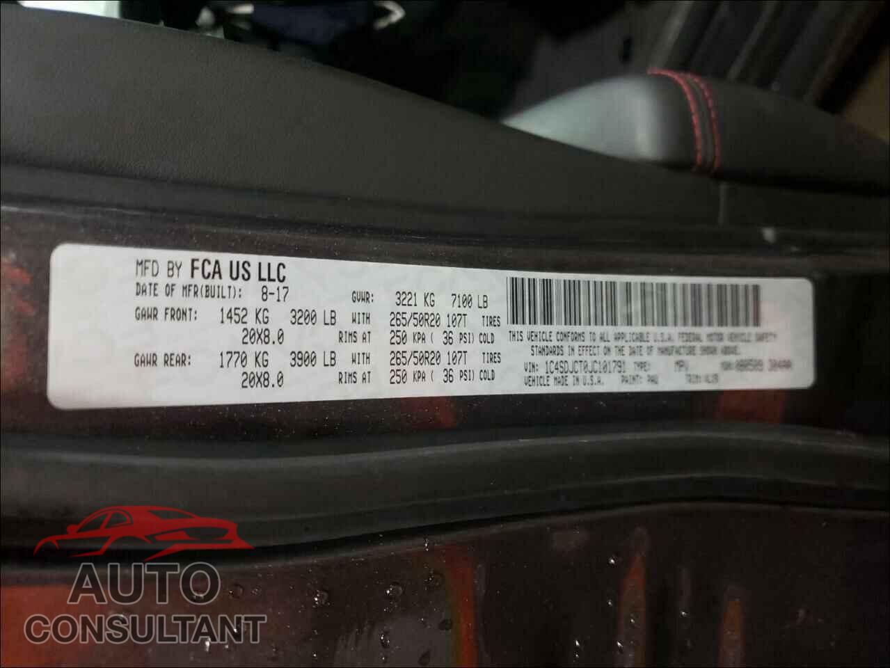 DODGE DURANGO 2018 - 1C4SDJCT0JC101791