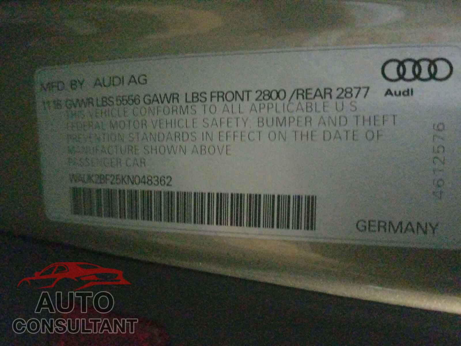 AUDI A6 2019 - 1C3CDFBB8GD701427