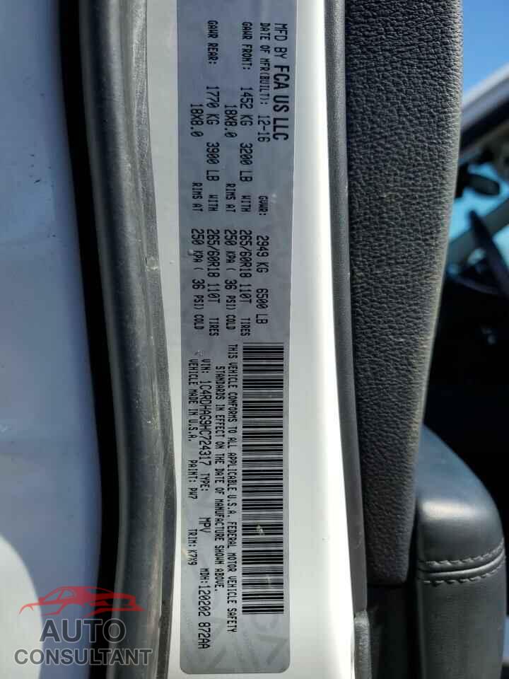 DODGE DURANGO 2017 - 1C4RDHAG9HC724317