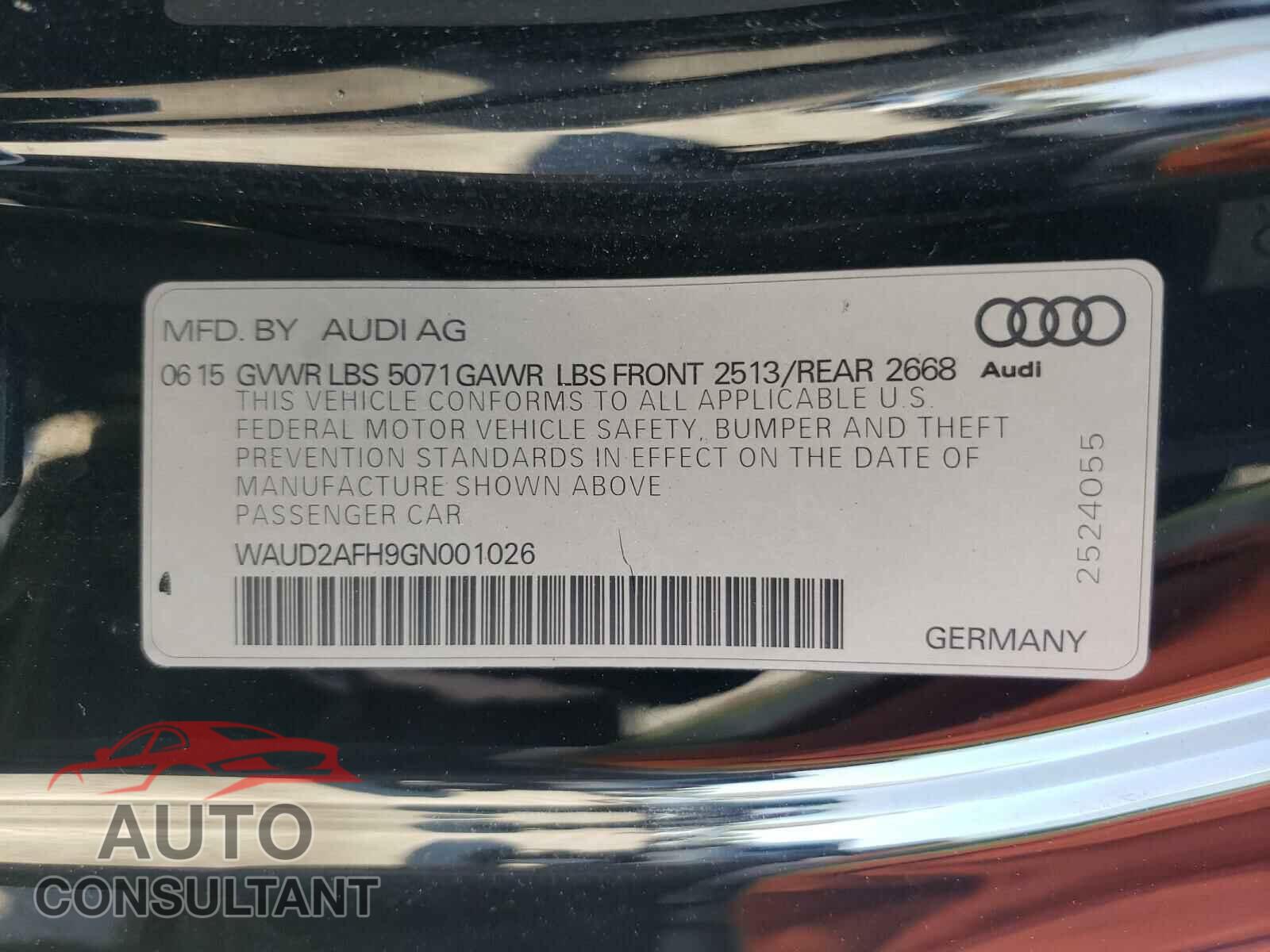 AUDI A5 2016 - WAUD2AFH9GN001026