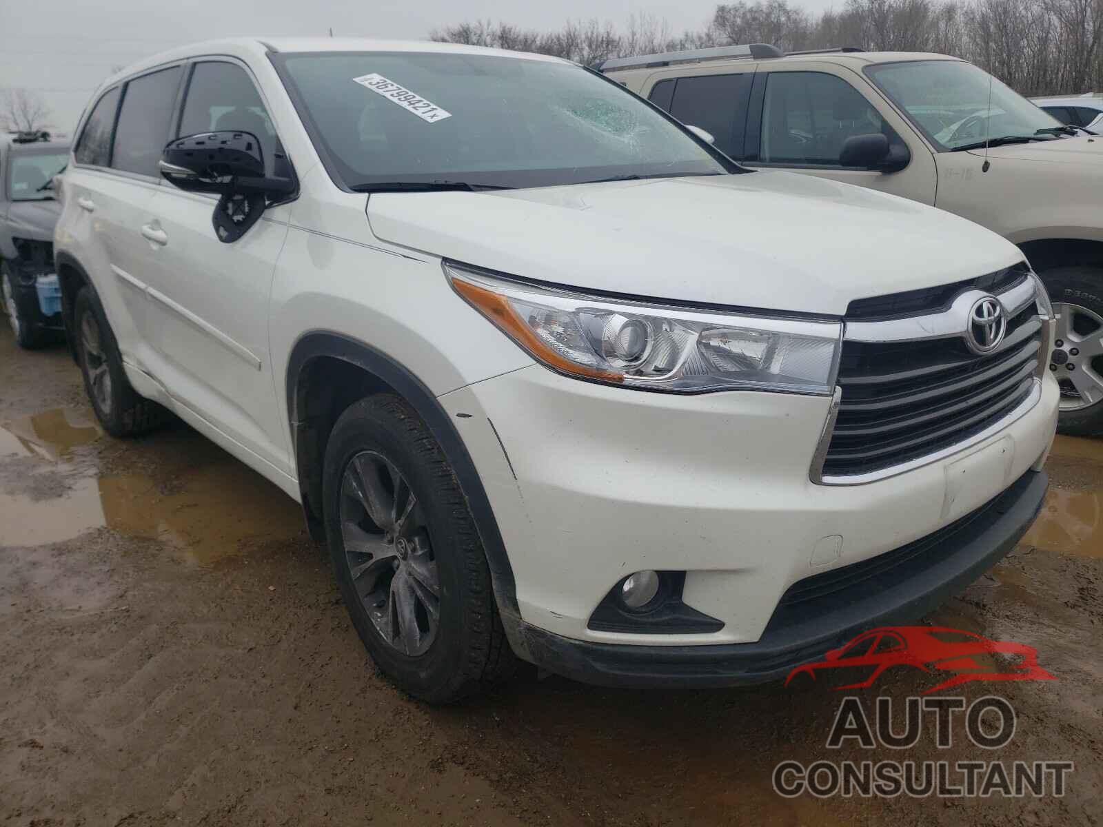 TOYOTA HIGHLANDER 2016 - 5TDBKRFH9GS347077