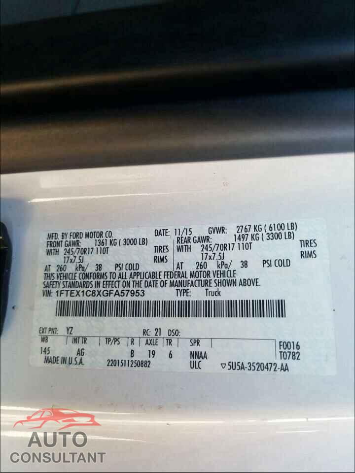 FORD F150 2016 - 1FTEX1C8XGFA57953