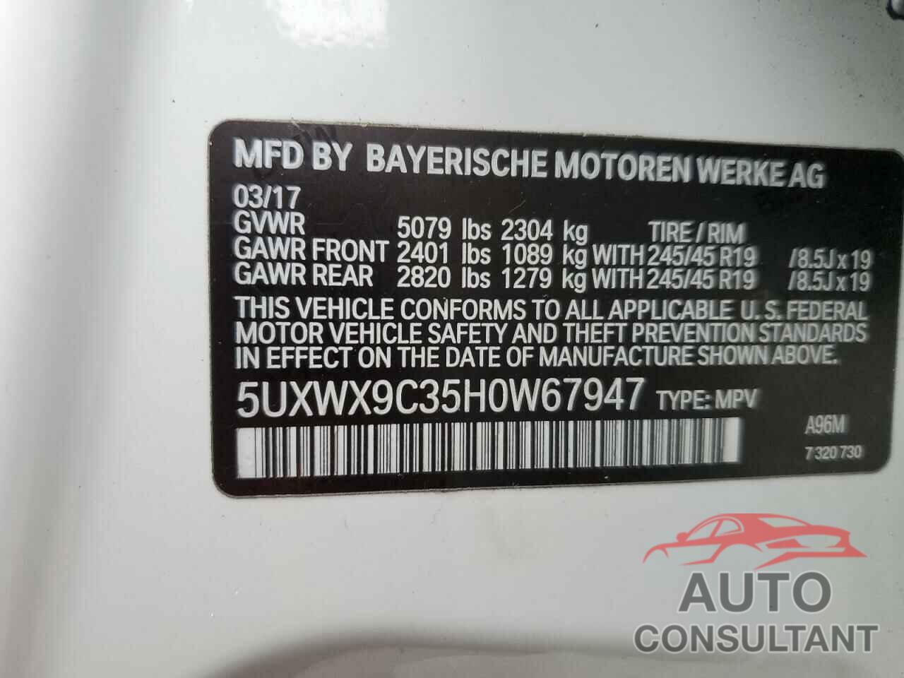 BMW X3 2017 - 5UXWX9C35H0W67947