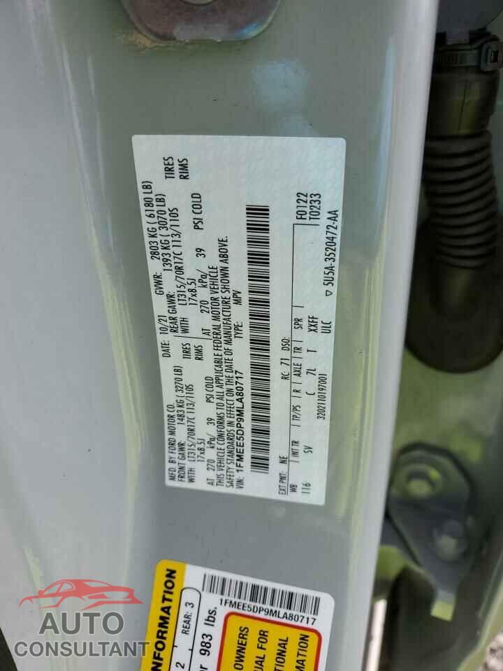 FORD BRONCO 2021 - 1FMEE5DP9MLA80717