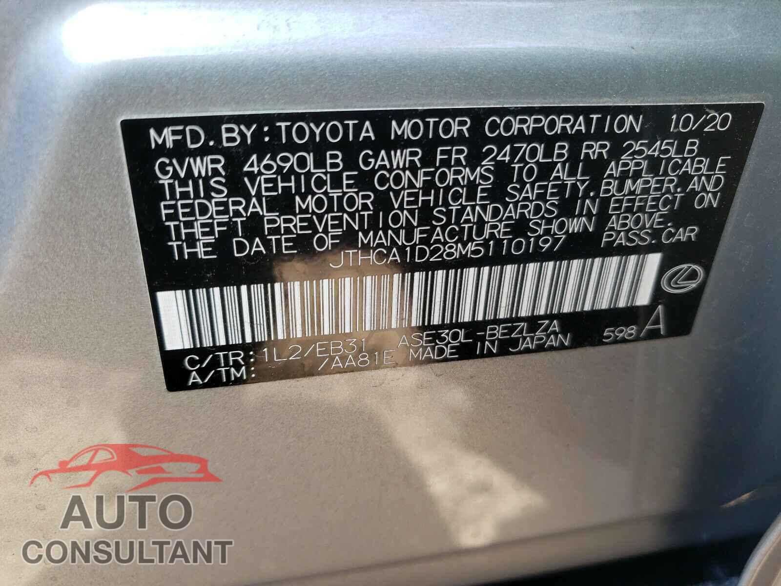LEXUS IS 2021 - JTHCA1D28M5110197