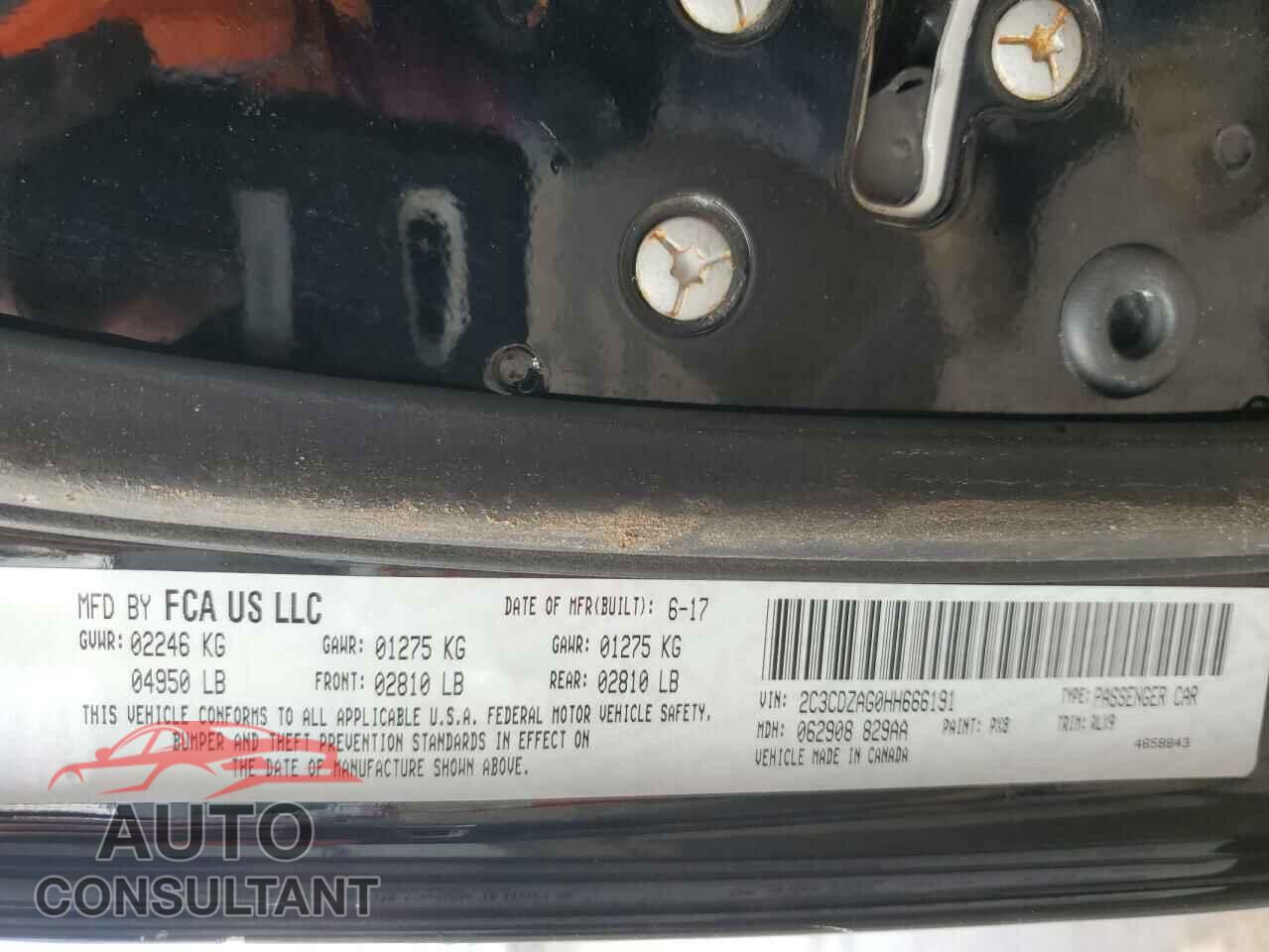 DODGE CHALLENGER 2017 - 2C3CDZAG0HH666191