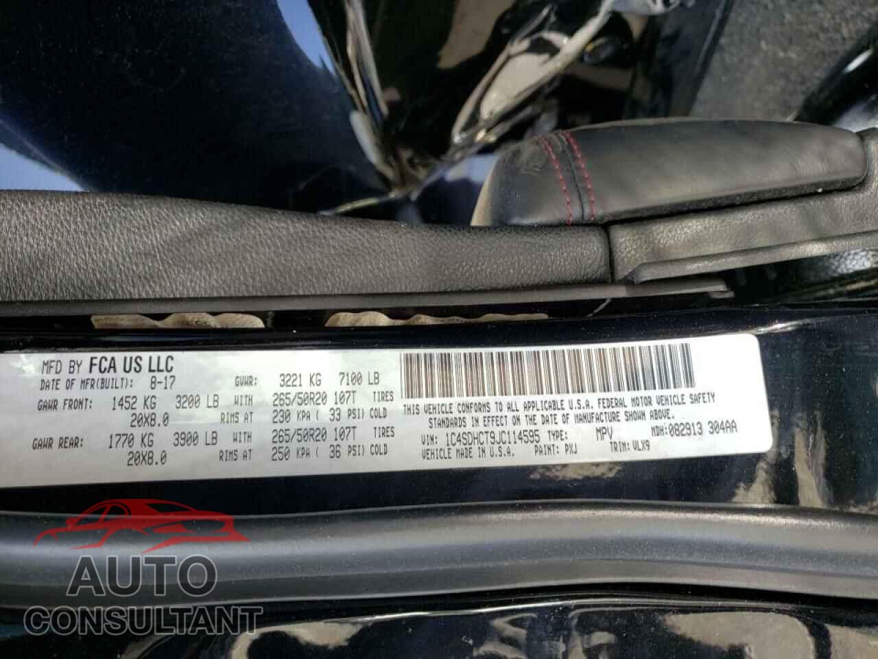 DODGE DURANGO 2018 - 1C4SDHCT9JC114595