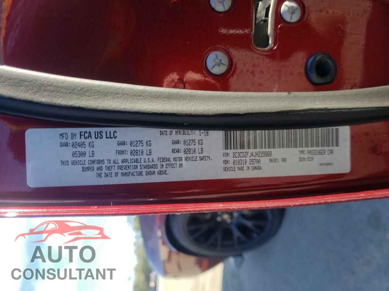 DODGE CHALLENGER 2018 - 2C3CDZFJ4JH229868