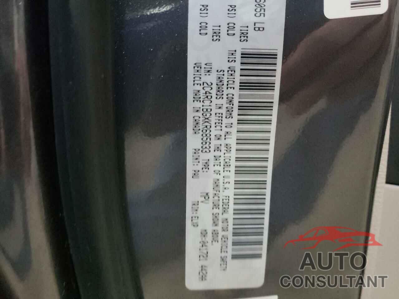 CHRYSLER PACIFICA 2019 - 2C4RC1BGXKR685633