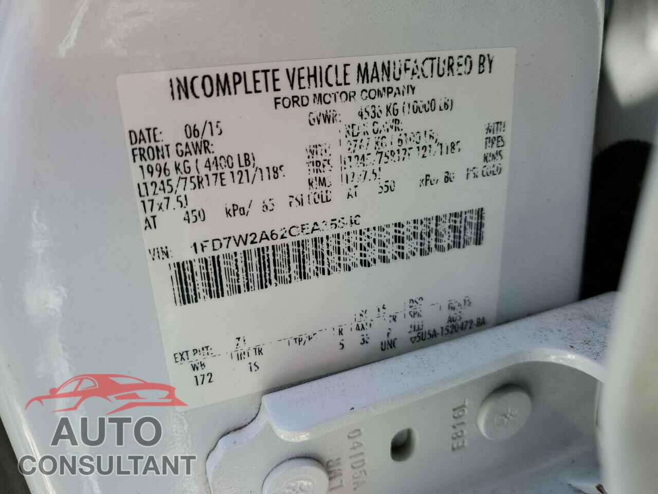 FORD F250 2016 - 1FD7W2A62CEA35540