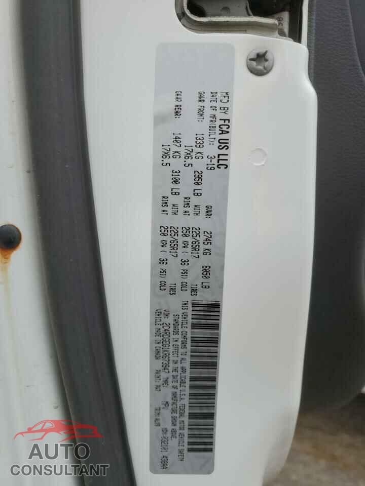DODGE CARAVAN 2019 - 2C4RDGEG1KR673947