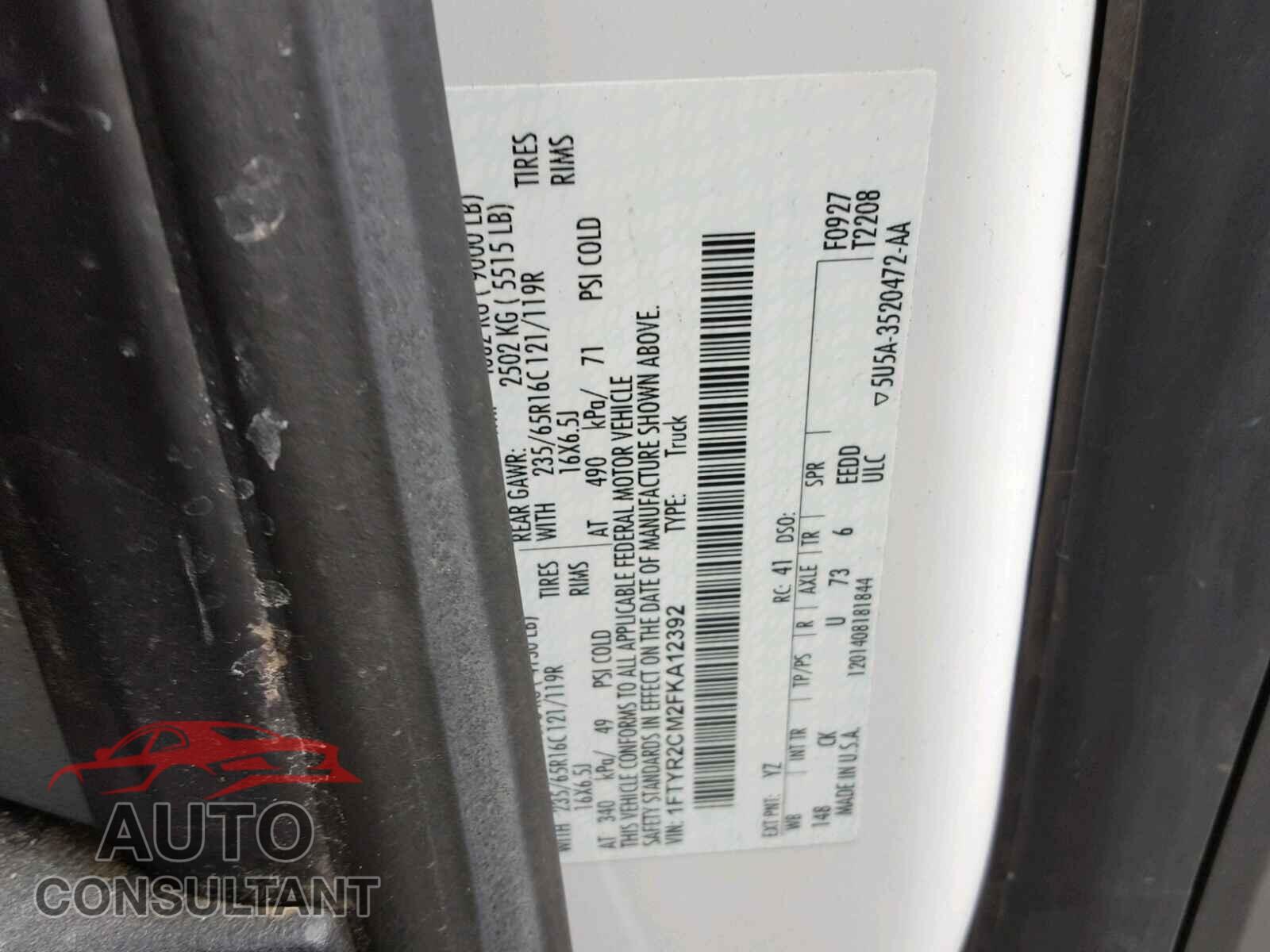 FORD TRANSIT CO 2015 - 1FTYR2CM2FKA12392