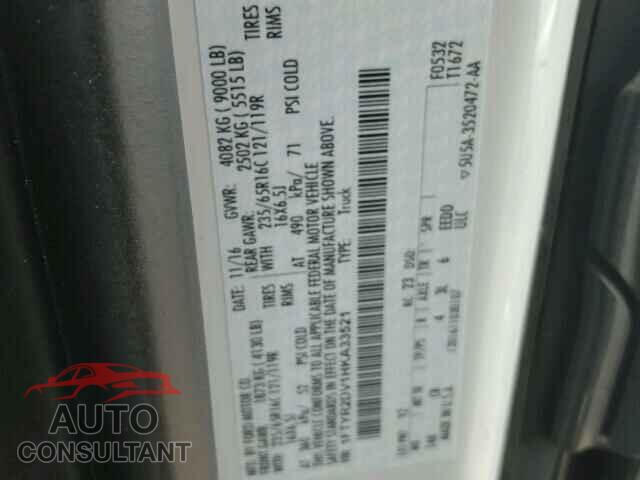 FORD TRANSIT CO 2017 - 1FTYR2DV1HKA33521