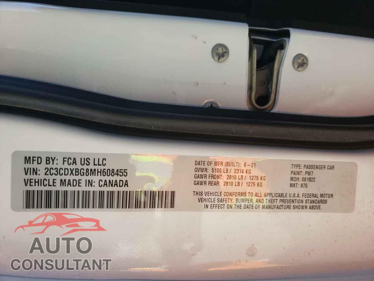DODGE CHARGER 2021 - 2C3CDXBG8MH608455