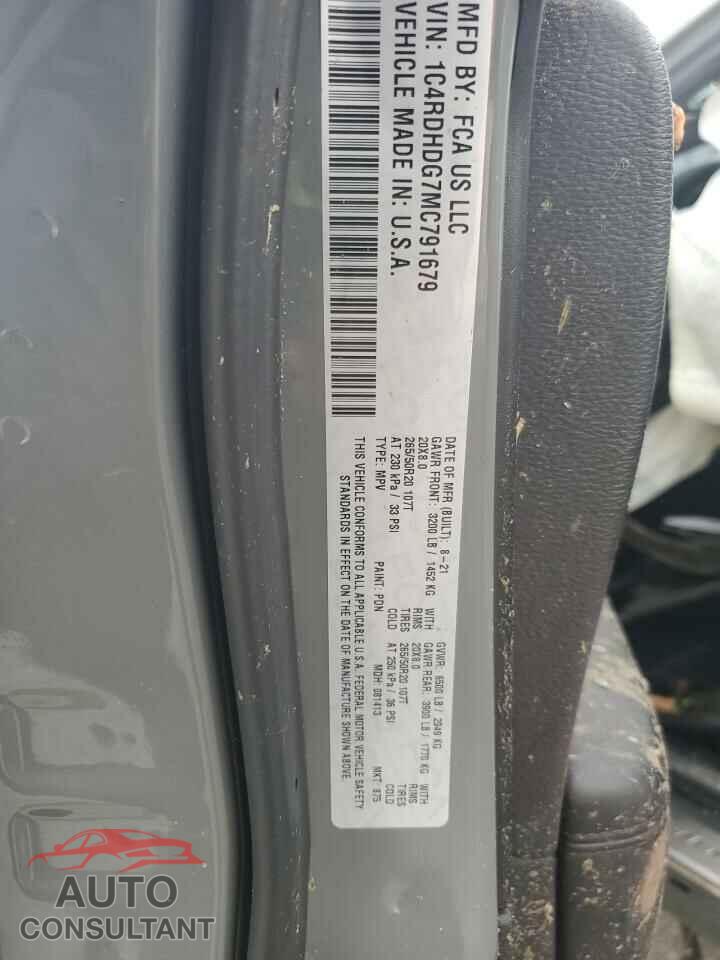 DODGE DURANGO 2021 - 1C4RDHDG7MC791679