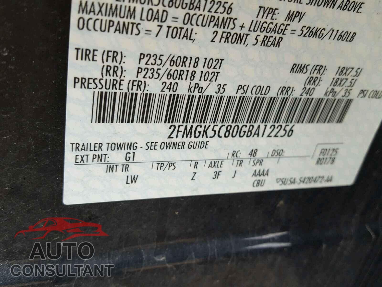 FORD FLEX 2016 - 2FMGK5C80GBA12256