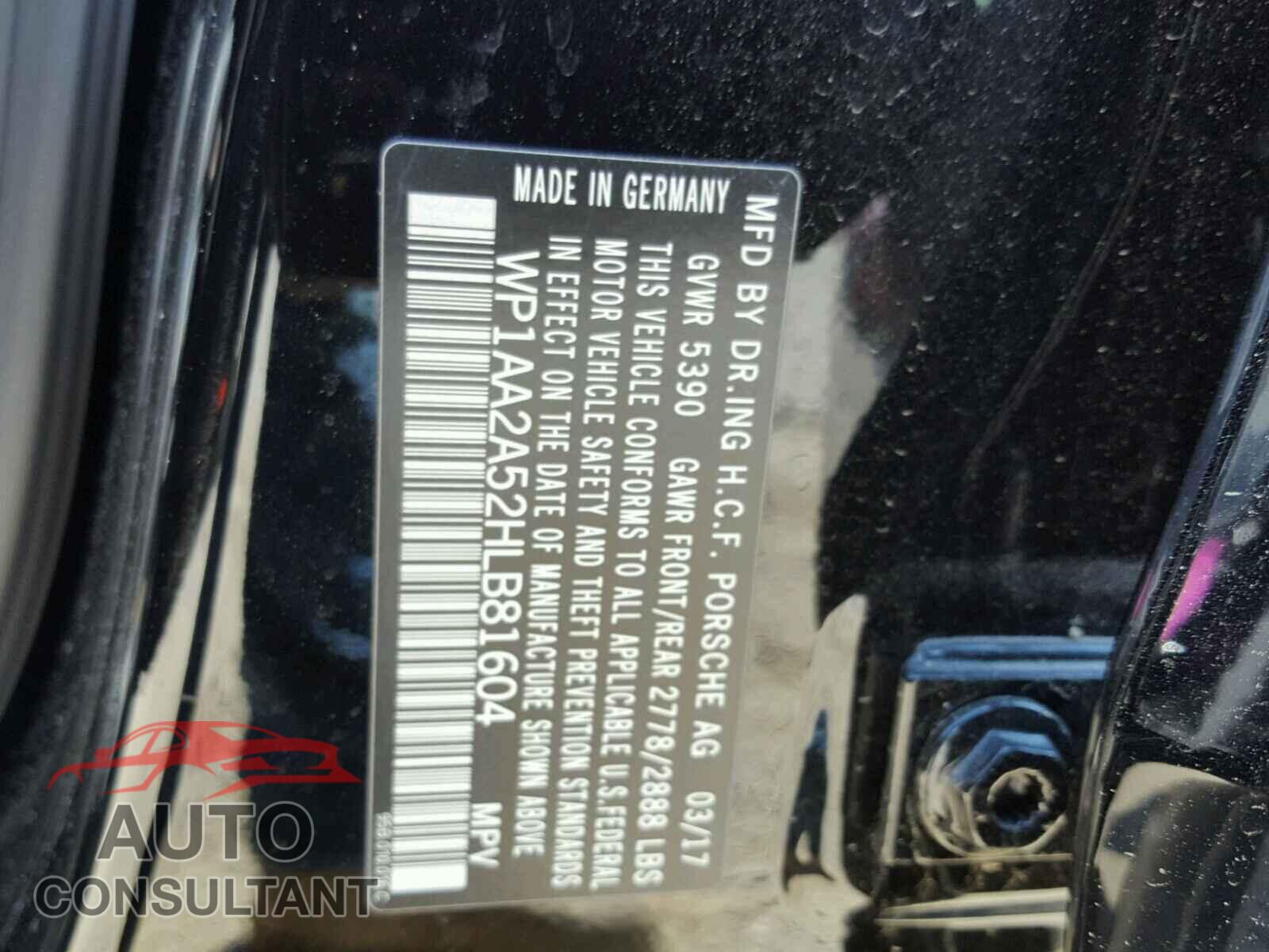 PORSCHE MACAN 2017 - WP1AA2A52HLB81604