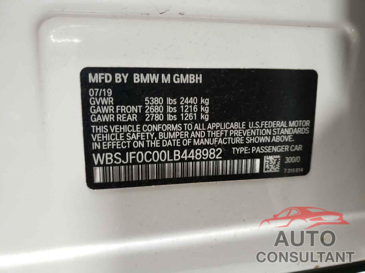 BMW M5 2020 - WBSJF0C00LB448982