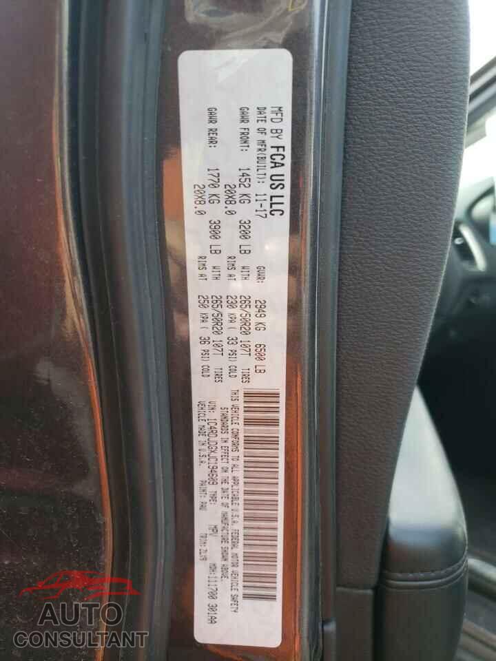 DODGE DURANGO 2018 - 1C4RDJDGXJC194609