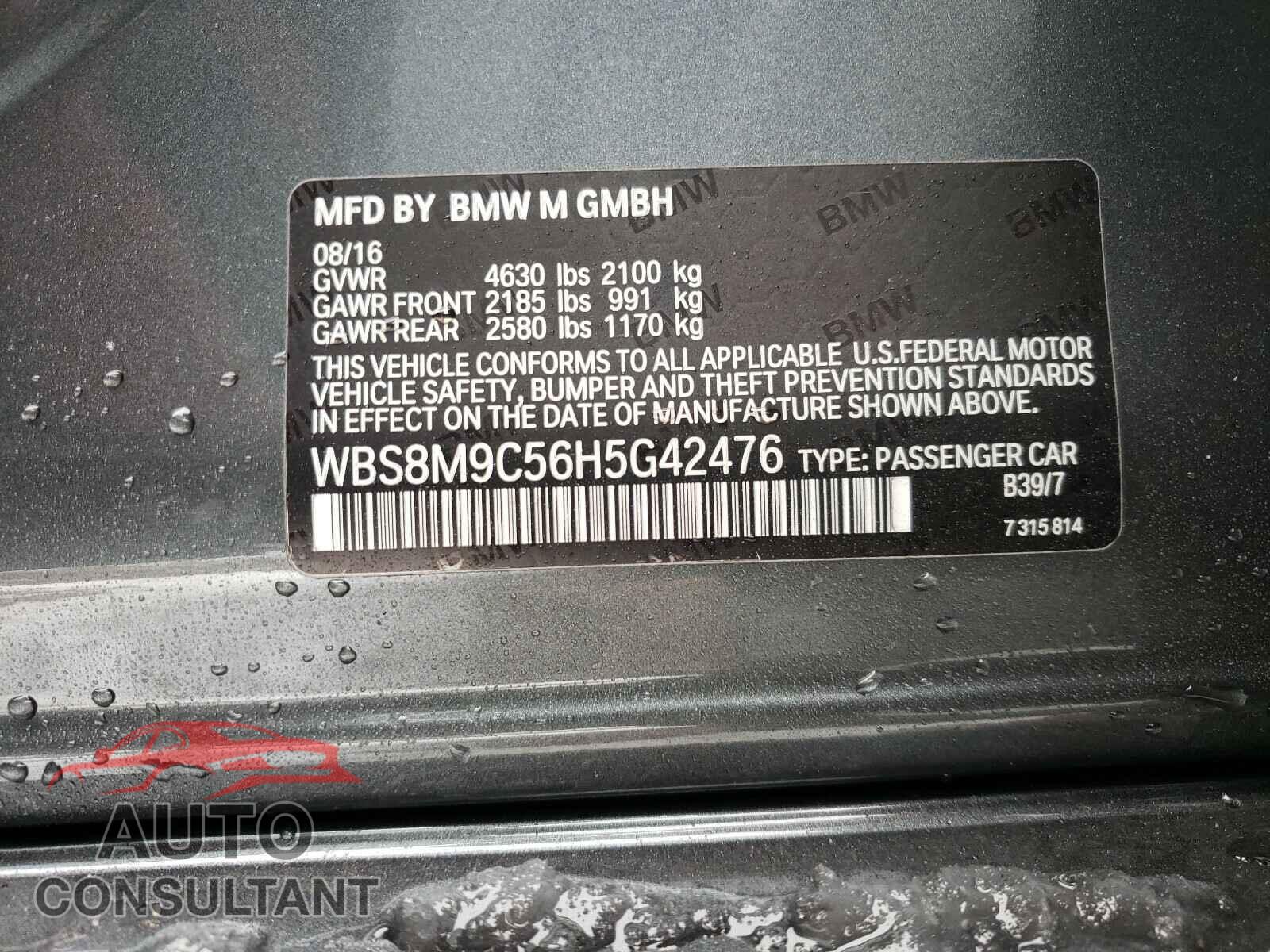 BMW M3 2017 - WBS8M9C56H5G42476