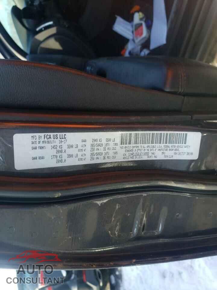 DODGE DURANGO 2018 - 1C4RDJDG2JC116552