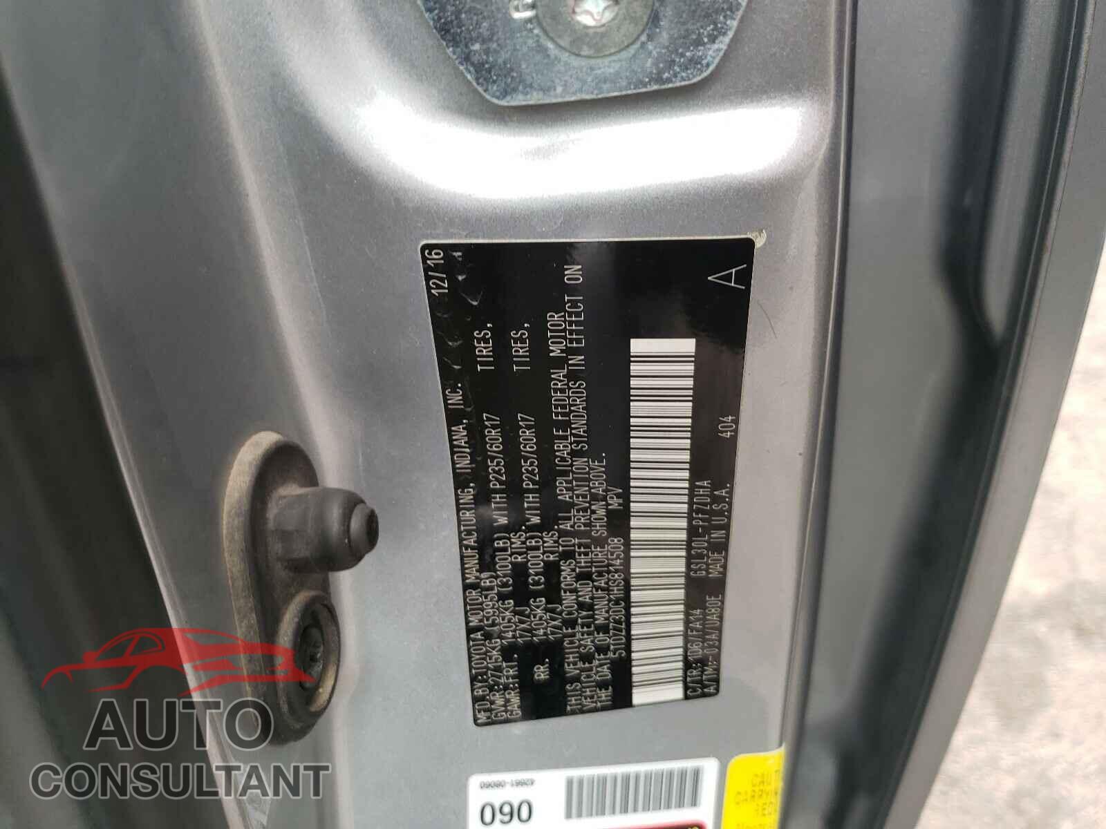 TOYOTA SIENNA 2017 - 5TDZZ3DC1HS814508