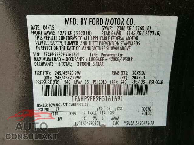 FORD TAURUS 2015 - 1FAHP2E82FG161691