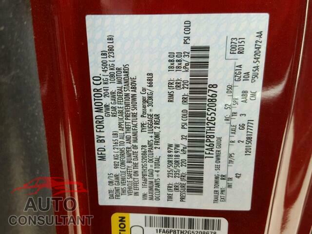 FORD MUSTANG 2016 - 1FA6P8TH2G5208678
