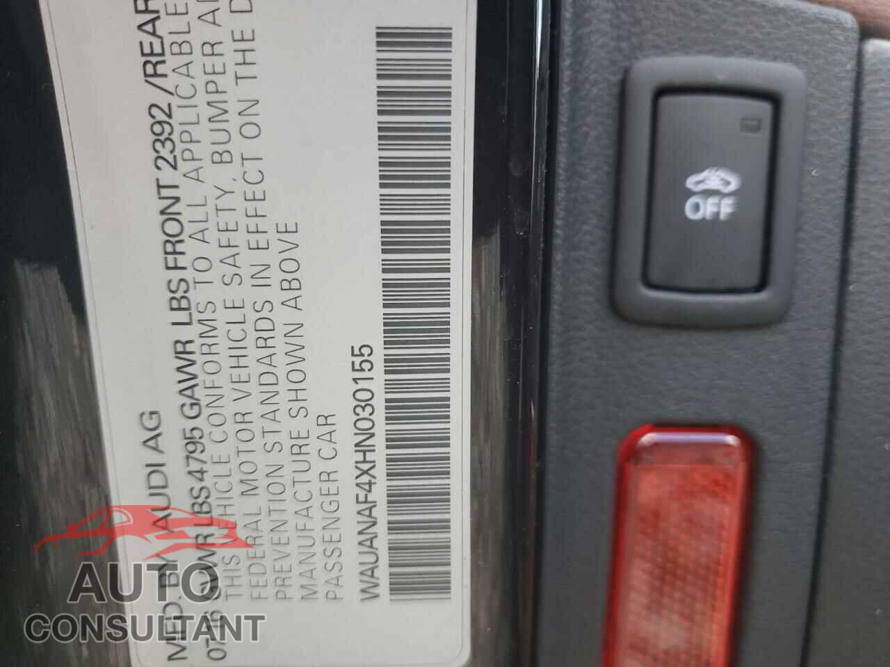 AUDI A4 2017 - WAUANAF4XHN030155