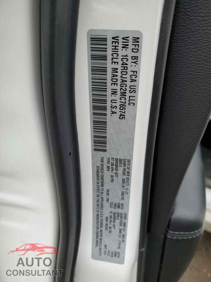 DODGE DURANGO 2021 - 1C4RDJAG2MC765745