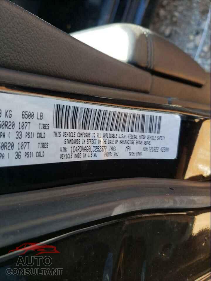 DODGE DURANGO 2020 - 1C4RDHAG0LC252372