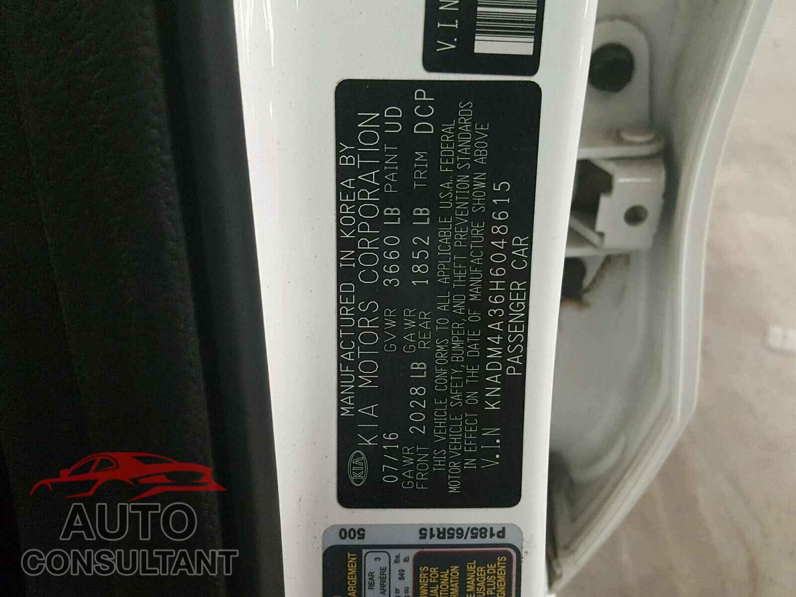 KIA RIO 2017 - KNADM4A36H6048615