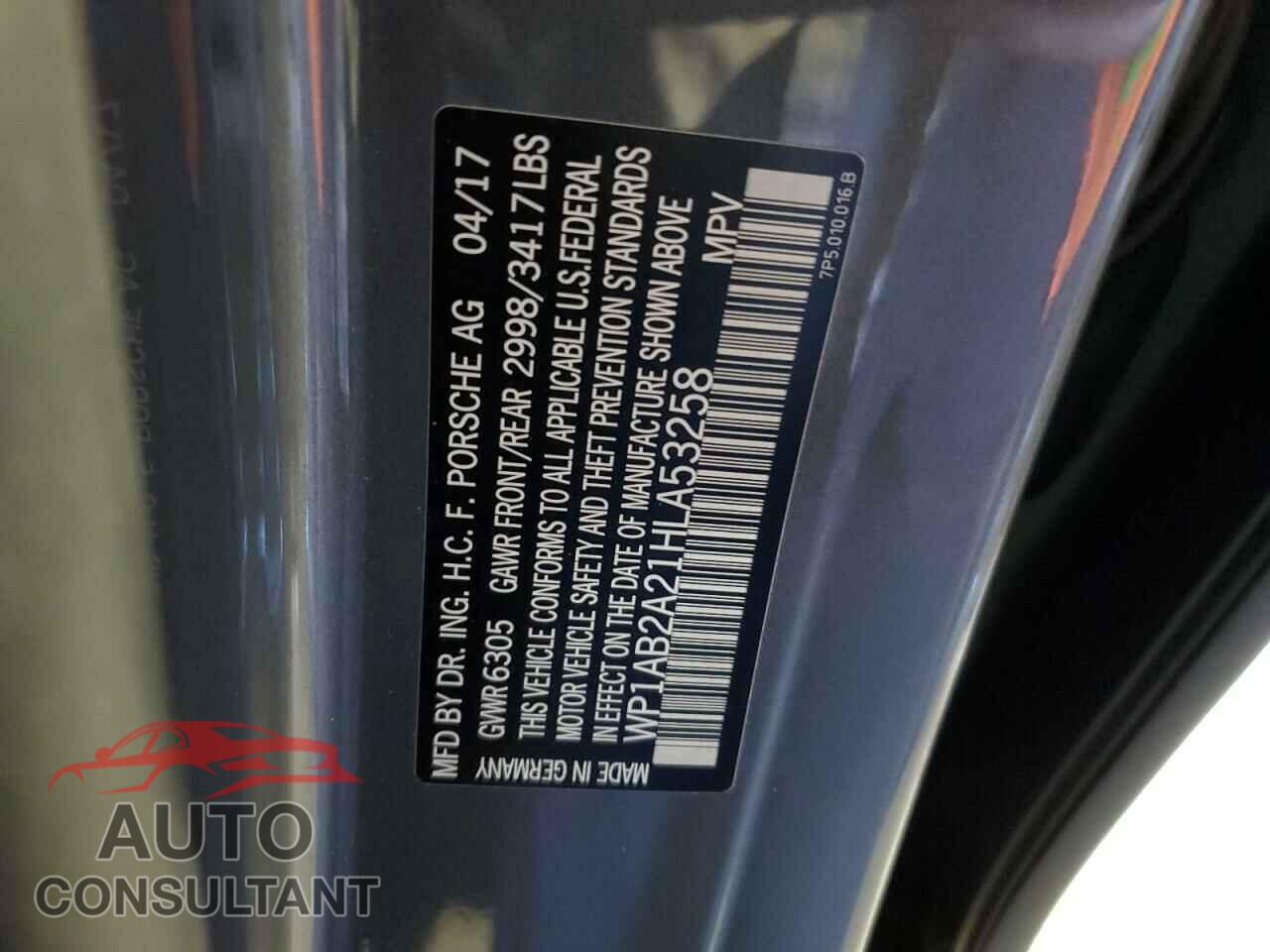 PORSCHE CAYENNE 2017 - WP1AB2A21HLA53258