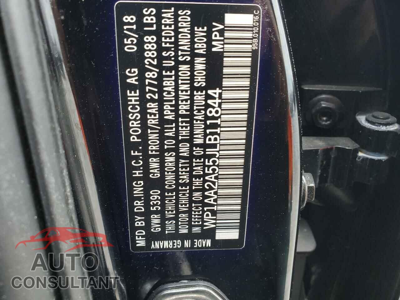PORSCHE MACAN 2018 - WP1AA2A55JLB11844