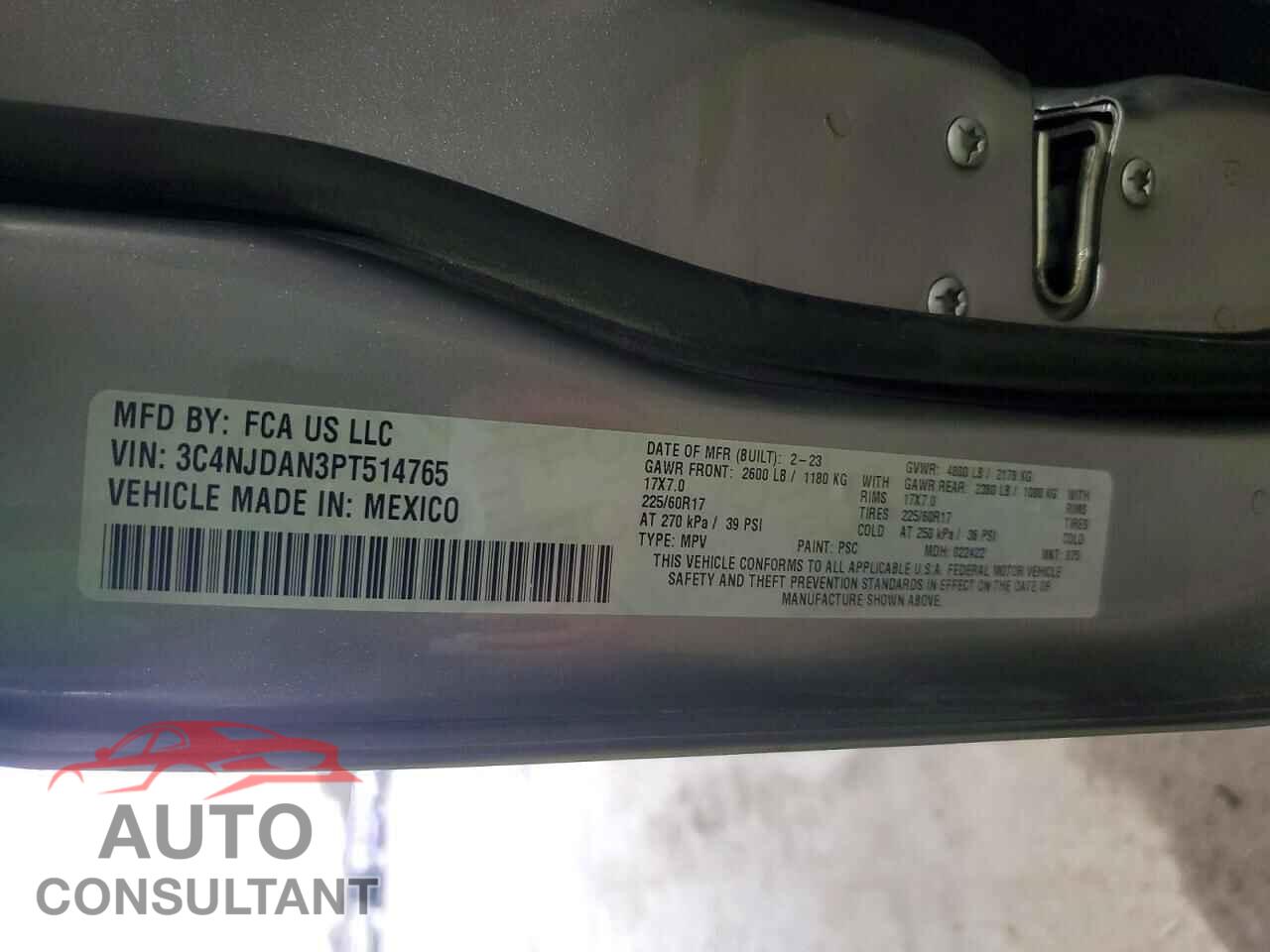 JEEP COMPASS 2023 - 3C4NJDAN3PT514765