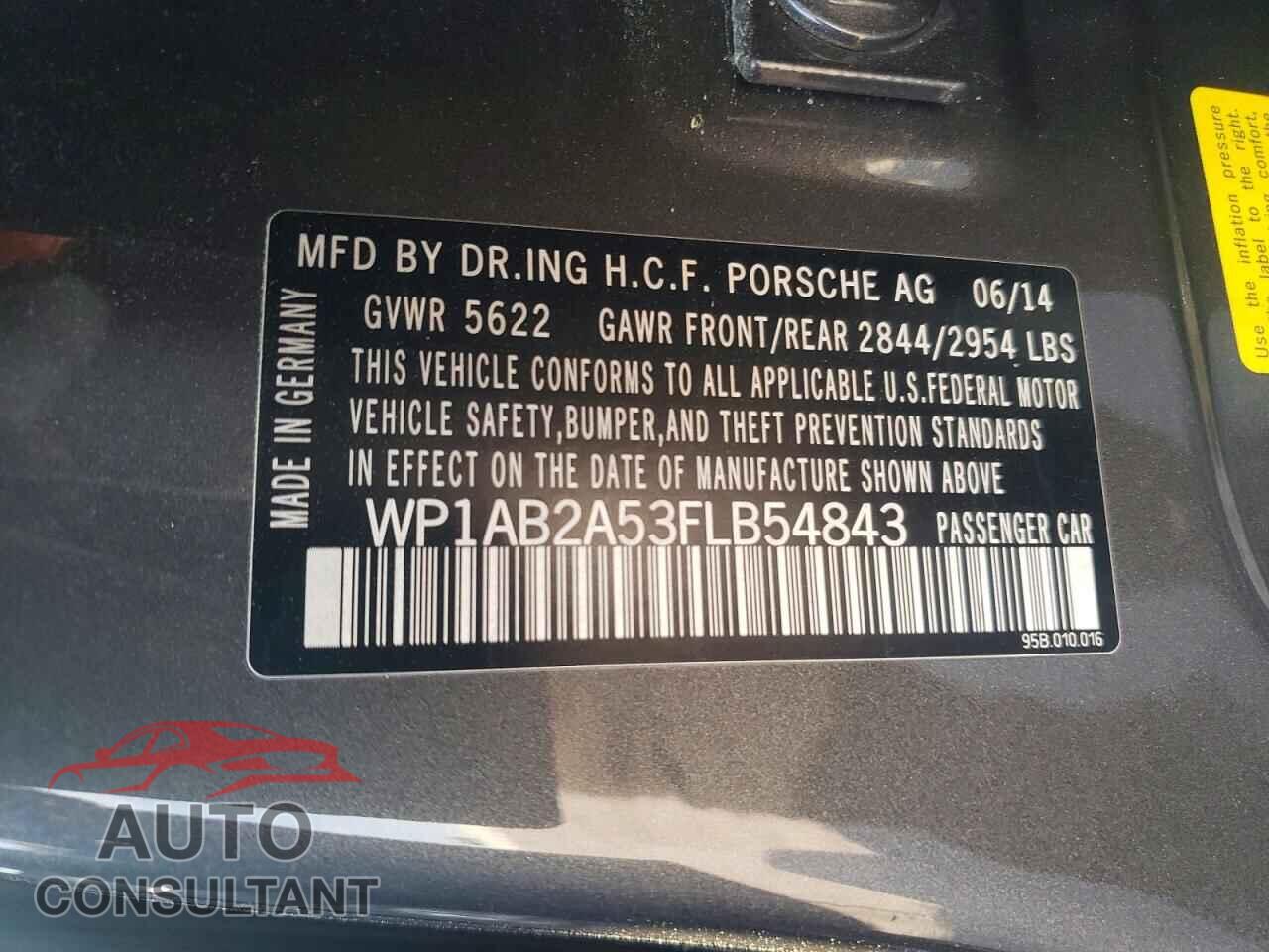 PORSCHE MACAN 2015 - WP1AB2A53FLB54843